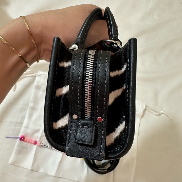 NWT Coach Rogue Bag 12 In Haircalf With Zebra Print (Micro Bag) - Picture 8 of 11